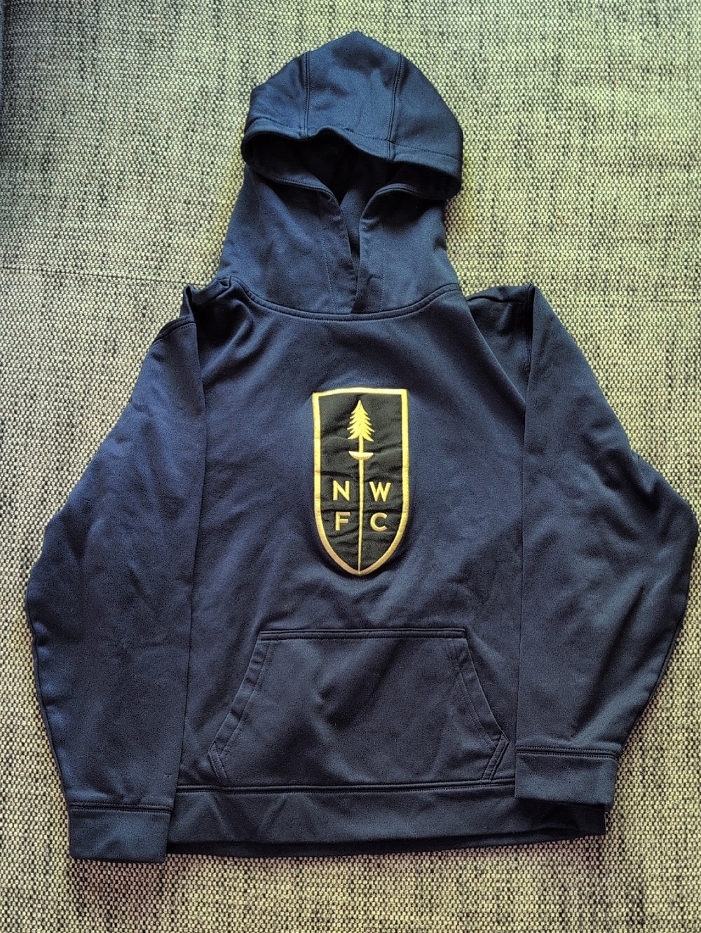 Sport-Tek Navy Hooded Sweatshirt with Gold Crest